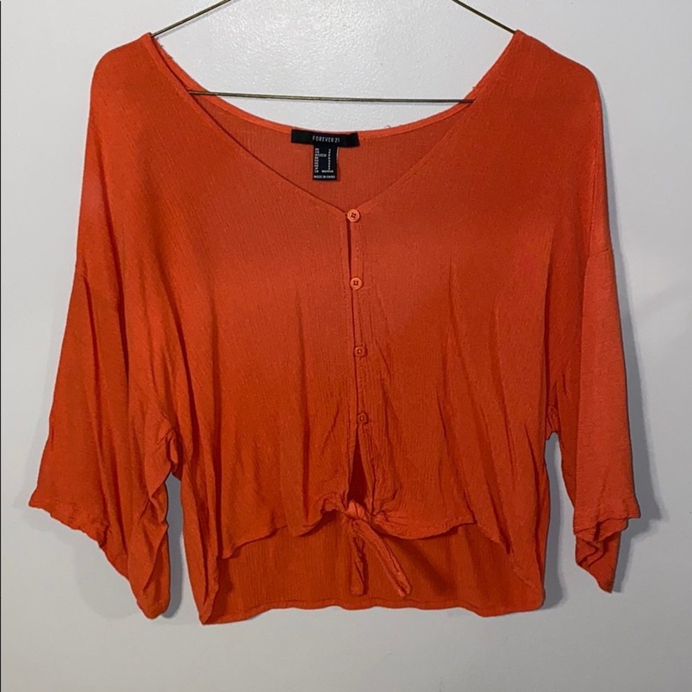 Quarter sleeve orange shirt